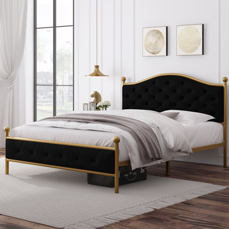 Etta Avenue™ Shanta Upholstered Royal Platform Bed with Handmade Folded